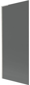 Mexen Next L, 1-krídlová vaňová zástena 80 x 150 cm, 6mm šedé sklo, 6mm číre sklo, profil brúsená oceľ, 895-080-000-03-40-97