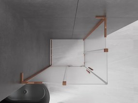 Mexen Velar L Duo, sprchový kút s posuvnými dverami 100 x 90 cm, 8mm sklo námraza, ružové zlato, 871-100-090-02-33-60