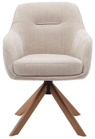 Otočná jedálenská stolička Avola – béžová, drevené nohy (53250004)