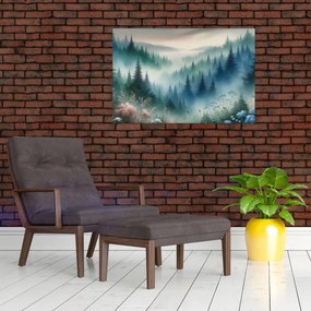 Obraz - Lesná krajina s hmlou (90x60 cm)