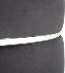 Taburet Paris 35 cm tmavě šedý/stříbrný