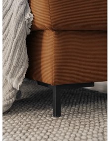 Oranžovohnedá menčestrová rozkladacia rohová pohovka (pravý roh) Lofty Lilly – Miuform