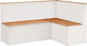 Biela variabilná rohová lavica z borovicového dreva s úložným priestorom Støraa Silas