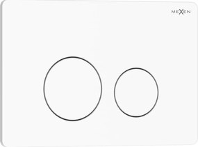 Mexen Tex 06, splachovacie tlačidlo z nehrdzavejúcej ocele, biela lesklá, 6106-01