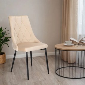 Jedálenská stolička LINCOLN zamatová, béžová