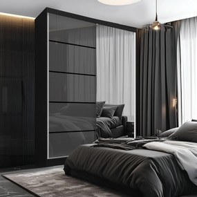 Šatníková skriňa SERENITY 133 cm šedý lesk MGB SERENITY SZP6/0/B/S/0/HIAL