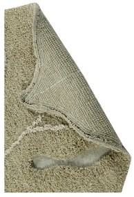 Kaki prateľný ručne tkaný bavlnený detský koberec 75x100 cm Mini Monstera Olive – Lorena Canals