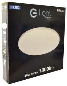 Stropné LED svietidlo Bravo, 1x LED 20w, 4000k, ch