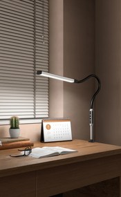 Stolná LED lampa LUCIO, svorka, diaľkový ovládač