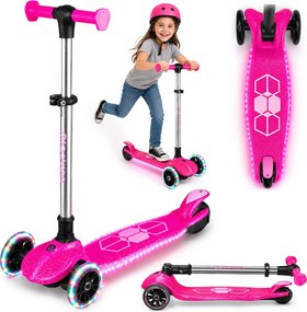 Ricokids Jelly svietiaca v tme detská balančná Kolobežka - ružová