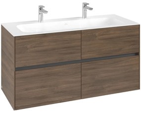 VILLEROY &amp; BOCH Collaro závesná skrinka pod umývadlo, 4 zásuvky, 1196 x 498 x 603 mm, Arizona Oak, C14000VH