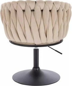 LuxuryForm DESIGN Stolička NORDEN VELUR na čiernom tanieri - krémová