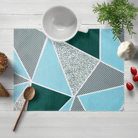 Biante Bavlnené prestieranie na stôl Sandra SA-334 Modro-zelené trojuholníky 30x40 cm