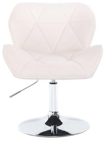 LuxuryForm DESIGN Stolička MILANO VELUR na striebornom tanieri - biela