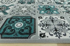 Protišmykový behúň Patchwork - tyrkys