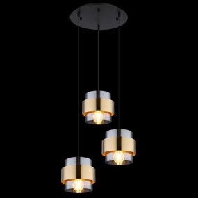 Globo 15560-3H - Luster na lanku MILEY 3xE27/60W/230V čierna/mosadz