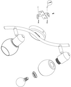 Eglo 98625 - Bodové svietidlo POLLICA 2xE14/28W/230V