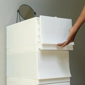 Modulárny úložný box Wave twin Snow bez koliesok  54,6 x 43,4 x 22 cm, široký - 2 zásuvky
