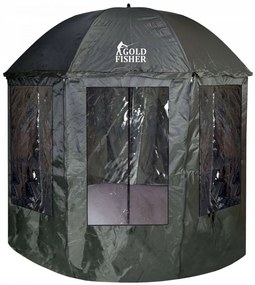 Rybársky dáždnik s plachtou JUKON 195 cm tmavozelený