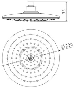 Mereo, Tanierová sprcha horná o 226 mm s kĺbom, pochrómovaný plast, MER-CB585C