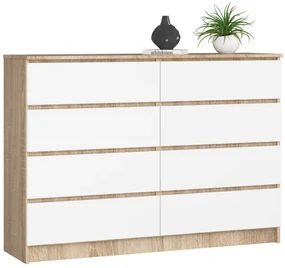 Komoda K140 8SZ CLP sonoma / biela