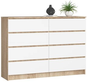 Komoda K140 8SZ CLP sonoma / biela