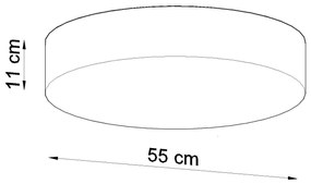 Stropné svietidlo Arena, 1x čierne plastové tienidlo, (biely plast), (fi 55 cm)