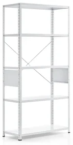 Policový regál FIRST, základná sekcia, 1960x1010x400 mm, biely