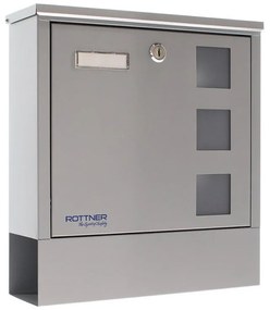 Poštová schránka LAGO, 330 x 305 x 97 mm, strieborná