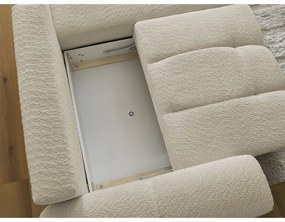 Béžová rozkladacia/s úložným priestorom rohová pohovka z textílie buklé (pravý roh/s leňoškou) Roxelane – Bobochic Paris