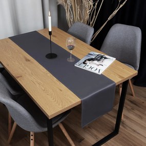 Biante Saténový behúň na stôl polyesterový Satén LUX-056 Antracitovo sivý 20x140 cm