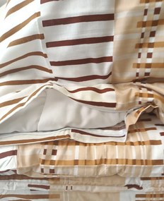 Obliečky bavlnené Miranda Brown 200x140cm+90x70cm TiaHome
