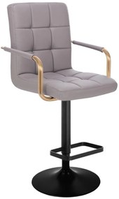 LuxuryForm DESIGN Barová stolička VERONA GOLD na čiernom tanieri - šedá