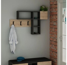 Nástenný vešiak s policou GAME 61x99,5 cm béžová/antracit