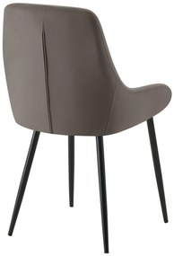 Jedálenská stolička Elmira - zamat, čierny rám - Antracit