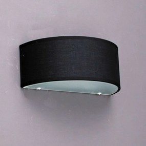 Rustikálna nástenná lampa polkruhová čierna - Drum