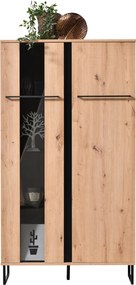 XXXLutz KOMODA, čierna, farba duba, 84,5/153,5/35 cm Xora - Komody - 000834005705