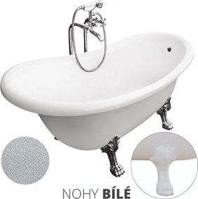 Besco Akrylátová voľne stojaca vaňa Otylia Glam S 160x77 (170x77) s prepadom BESCO-Typ výpuste: Click-Clack s prepadom, chróm, BESCO-Nôžky: Chróm, BE…