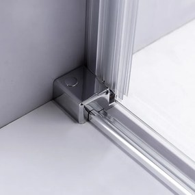 BPS-koupelny Posuvné sprchové dvere HYD-PD03B 100 chróm/transparent pre inštaláciu do niky + vanička HYD-OSV-SXL03C 100x80 biela