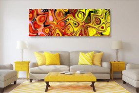 Obraz kreatívne umenie v odieňoch červenej a žltej - 135x45