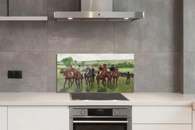 Sklenený obklad do kuchyne Art jazda na koni 120x60 cm