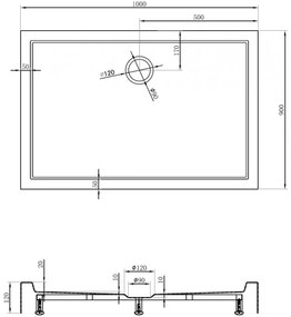 Mexen Flow+, obdĺžniková sprchová vanička 100 x 90 cm, biela lesklá, 46R109010H