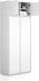 Nadstavba pre skrine FRAME, 2x dvere, 872 x 450 x 427 mm, PUSH-lock, biela