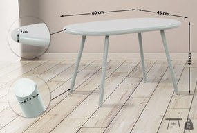 Konferenčný stolík Velva - v45 x 80 x 45 cm - Tyrkysová