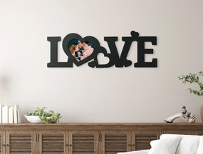 drevko Fotorámik na stenu LOVE Rozmer obrazu: 13 x 39 cm, Farba dekorácie: Čierna