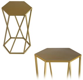 STOJAN NA KVETINÁČ HEXAGON 40X24X27 CM ZLATÁ