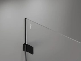 Mexen Lunar-B, výklopný sprchový kút ľavý 90 x 90 cm, 8mm číre sklo, čierny profil, 832-090-090-70-00-L