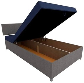 Čalúnená válenda s polohovaním a úložným priestorom DALLAS 108x205 cm šedá/modrá