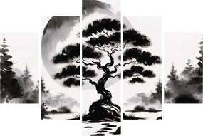 Obraz – Čiernobiela bonsai (150x105 cm)