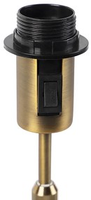 Stolová lampa bronzová s velúrovým tienidlom s dizajnom listov a zlatým vnútorným povrchom - Parte